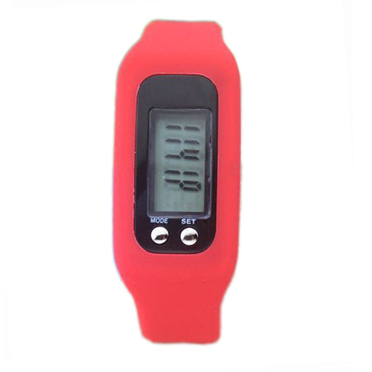 Student sports silicone pedometer LCD bracelet watch