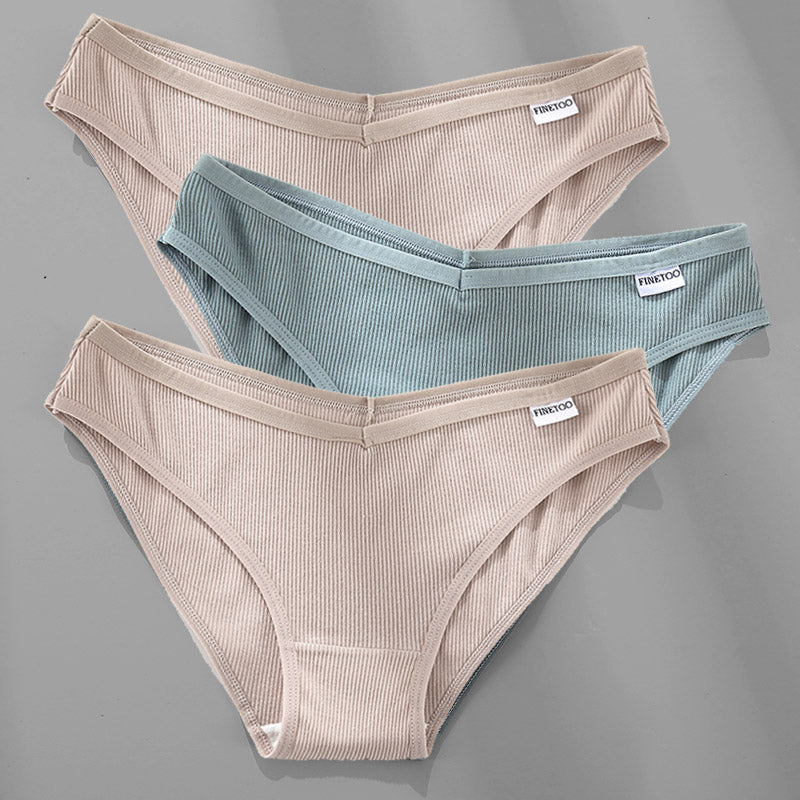 Cotton Panties Female Underwear Sexy Women Briefs  3PCS M-4XL
