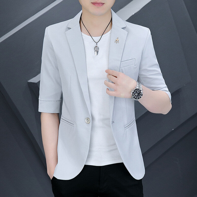Mens Three-Quarter-Sleeve Suit For Summer