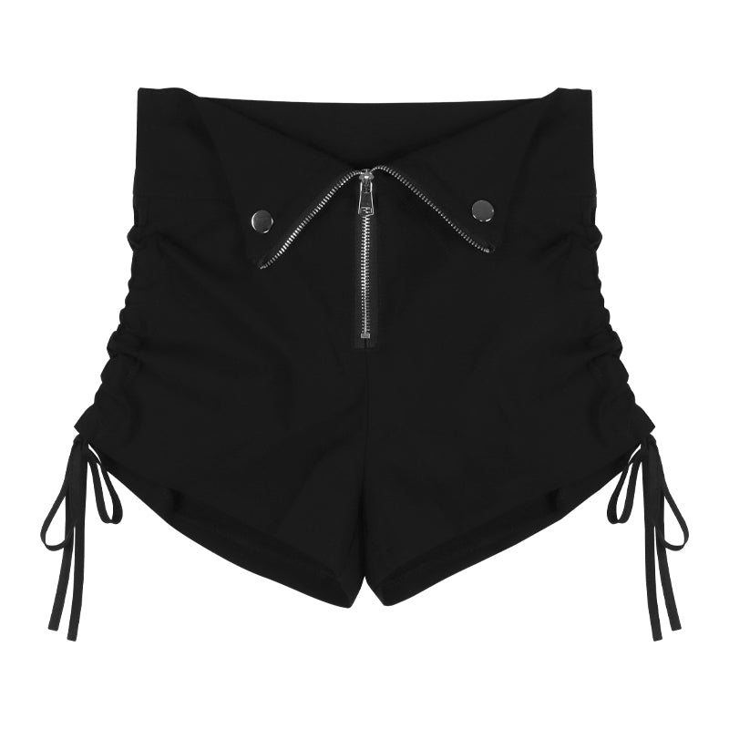 Black Small High Waist Thin Wide Leg Pants
