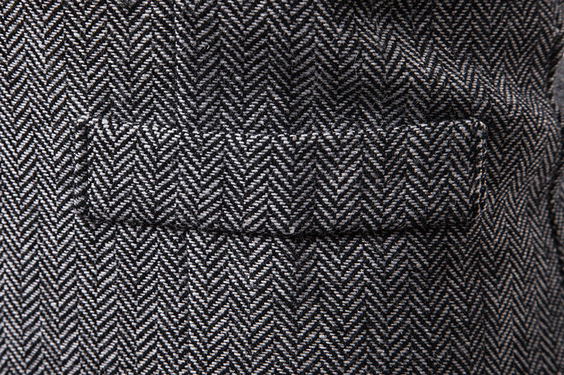 Men's Autumn And Winter Herringbone Single-breasted Vest Men's Suit
