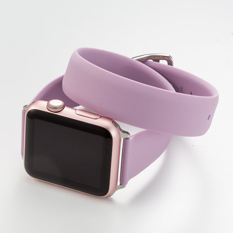 Double Circle Silicone Solid Color Iwatch Strap