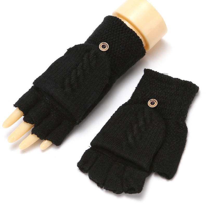 Five-finger Wool Knitted Student Writing Gloves