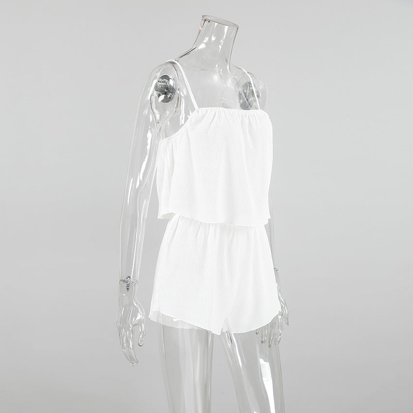 Thin Sexy Alluring Camisole And Shorts Two-Piece Womens Loungewear Set