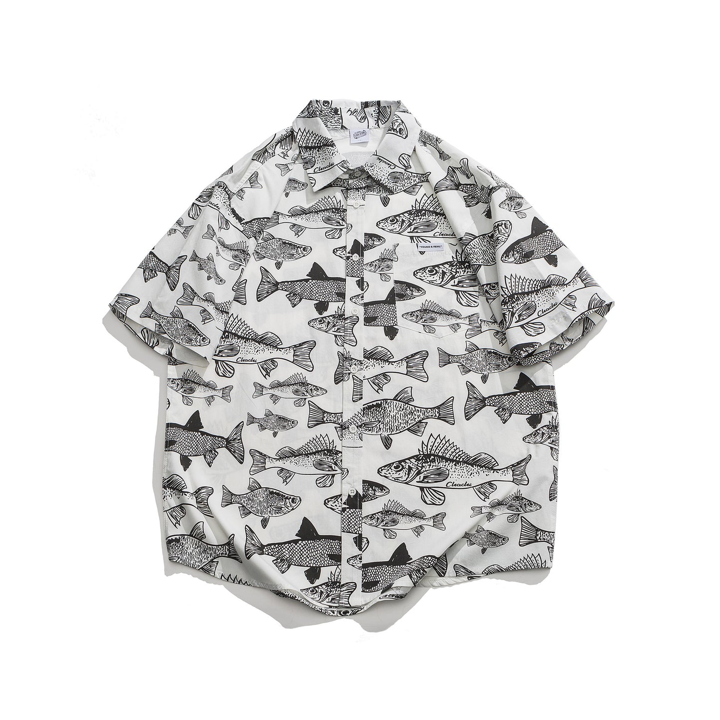 Summer New Print Short Sleeve Shirt Men's Loose