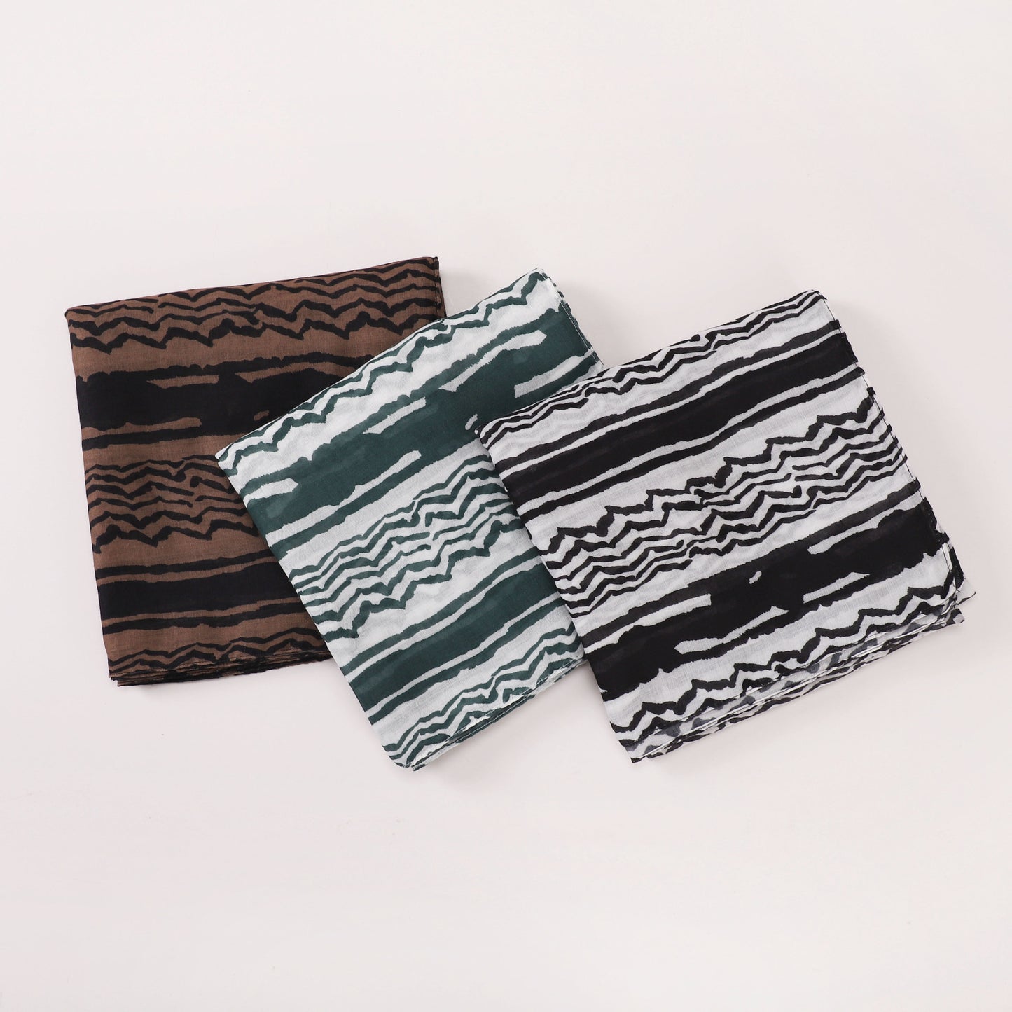Kreativt satin polyester stribet tørklæde