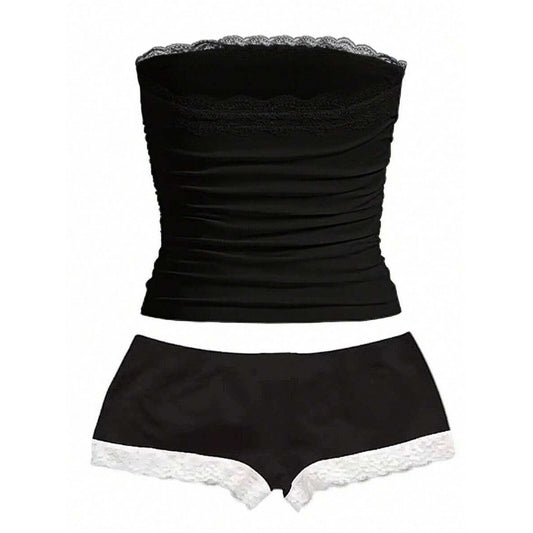 Lace Camisole And Shorts Two-piece Set
