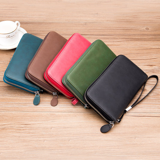 Leather Practical Foreign Trade Long Zipper Wallet