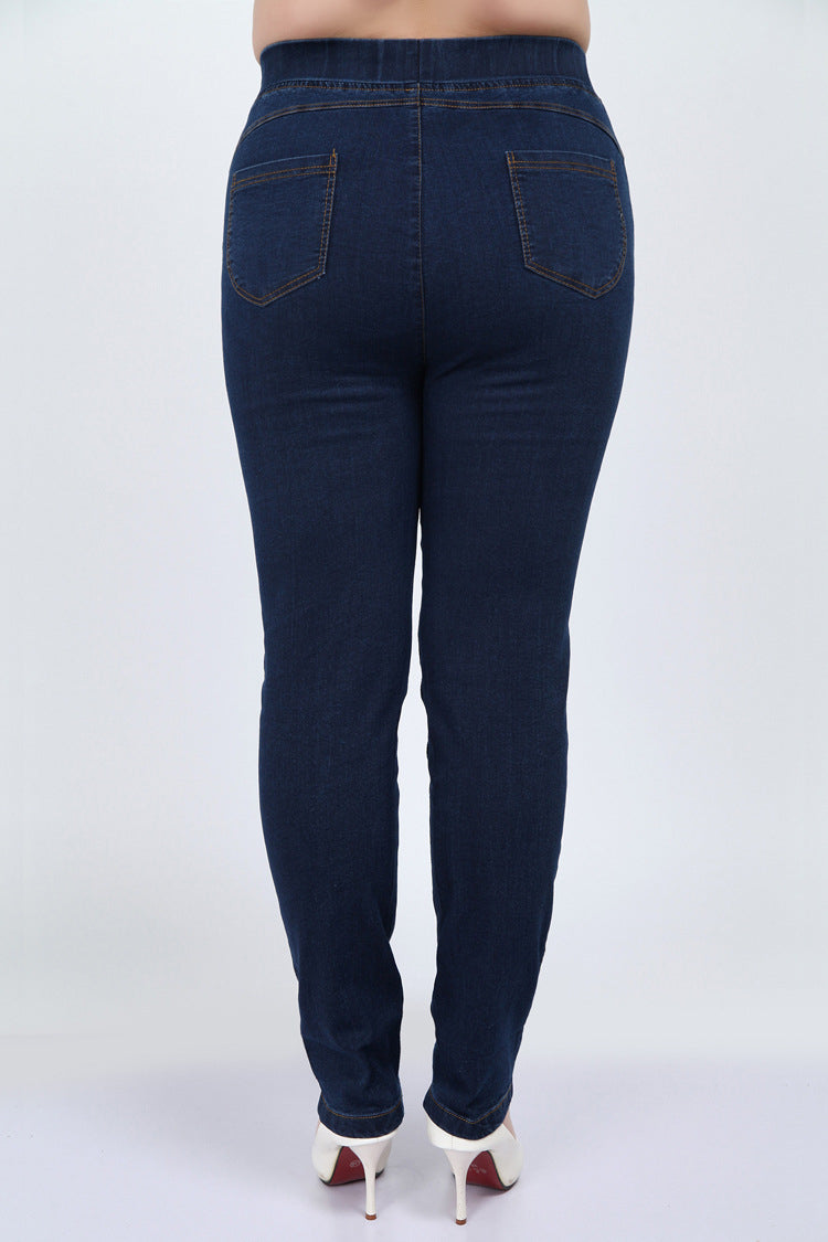 Extra-large Women's High-waisted Jeans Length