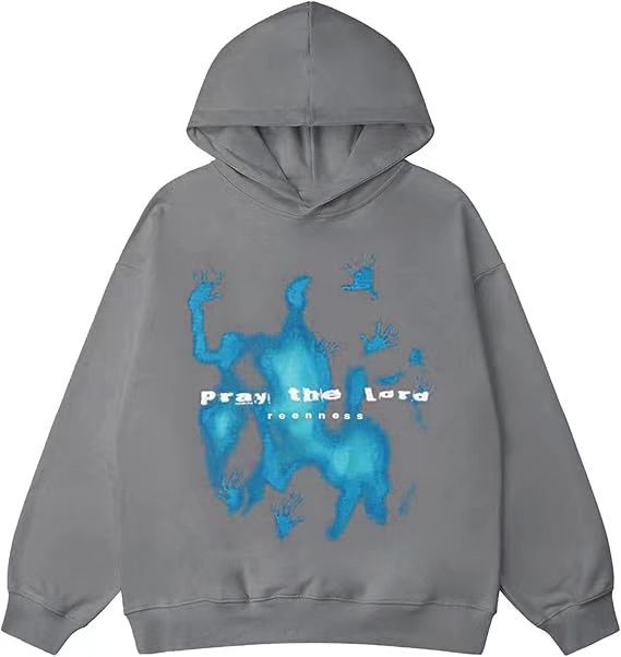 Hip-Hop Street Graffiti Hoodie Retro Casual Sports Brushed Hoody