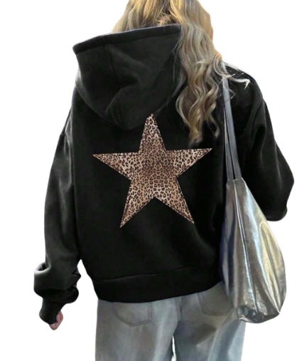 Women's Fashion XINGX Printed Loose Hooded Sweater