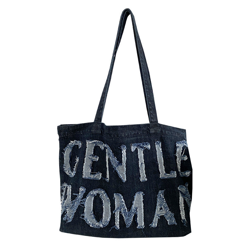 Large Capacity Art Leisure Tide Cool Everything One Shoulder Canvas Bag Female