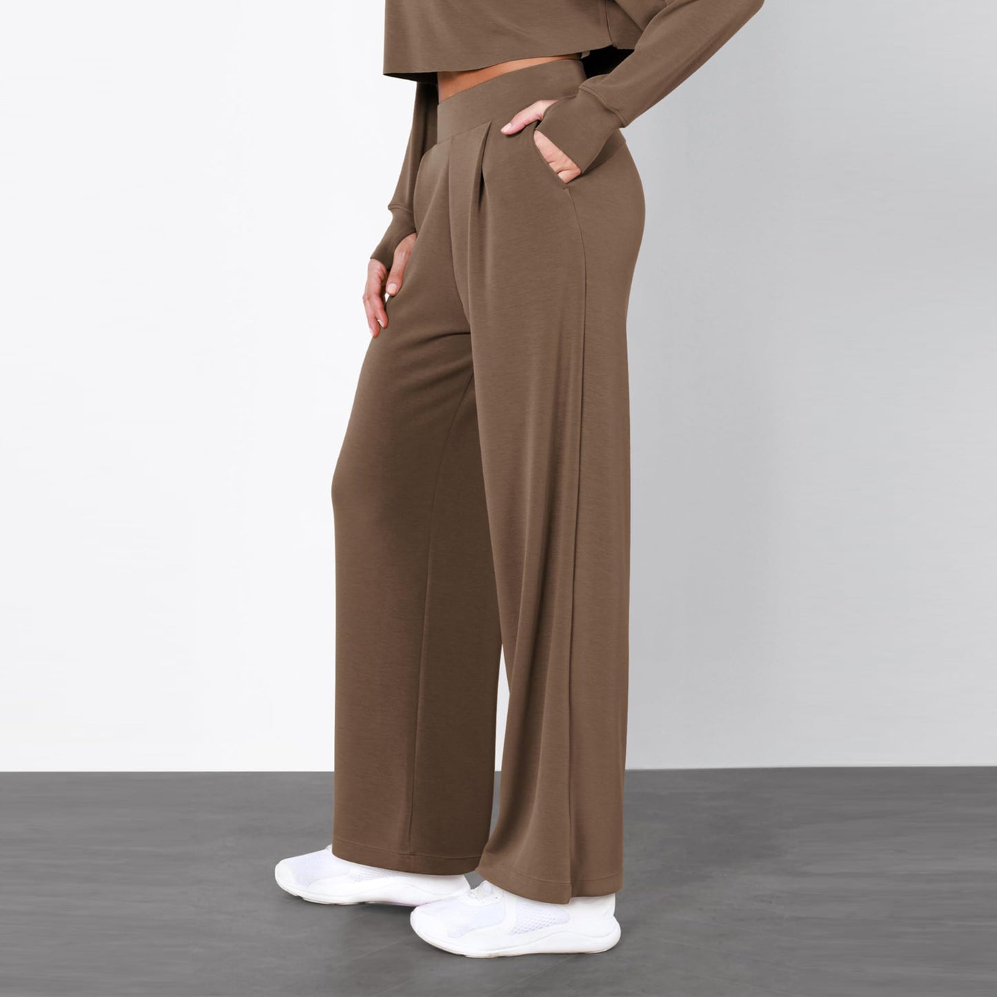 Simple High Waist Female Drooping Straight Pants