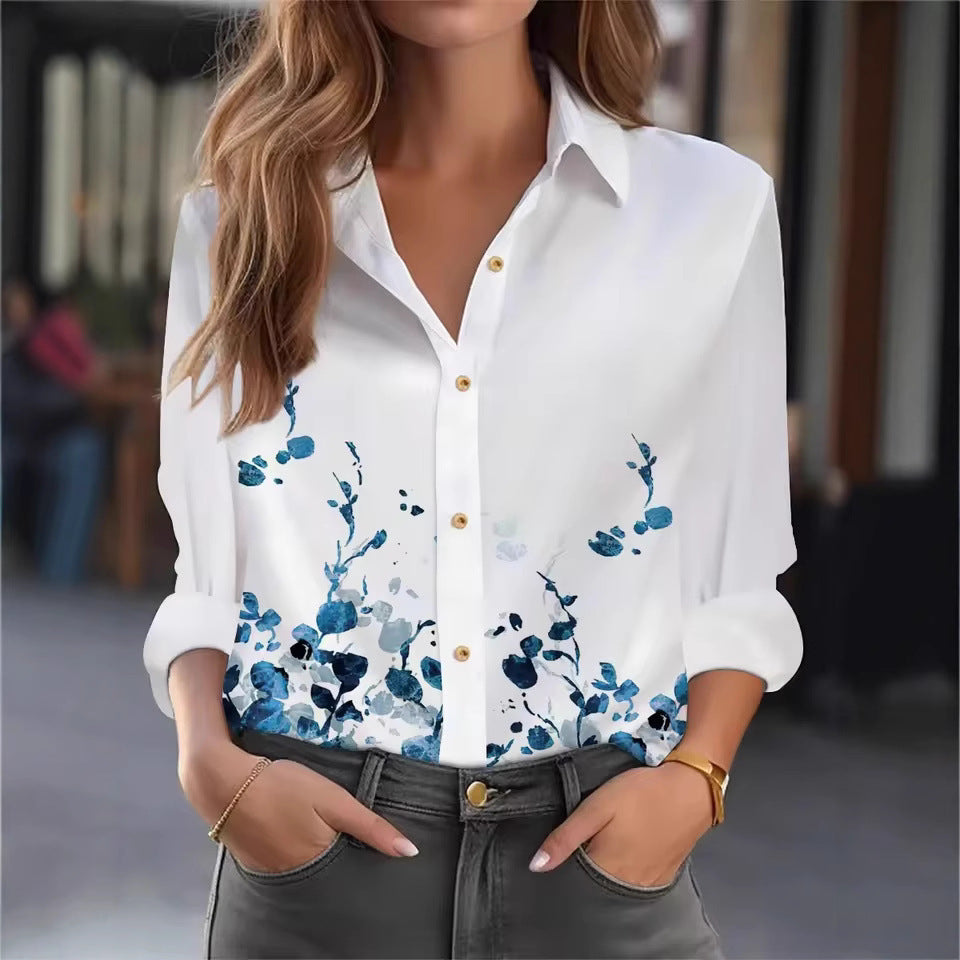 Fashionable Casual Long-sleeve Womens Blouse Versatile And Loose-fitting
