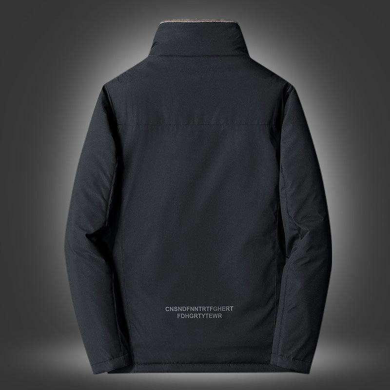 Middle-aged Men's Cotton Jacket Plus Velvet Thickening