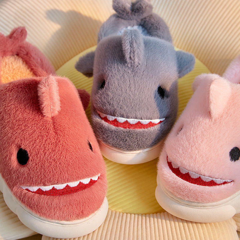 Children's Fashionable Simple And Cute Shark Cotton Slippers