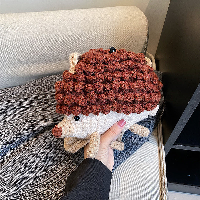 Cute Children's Hedgehog Knitted Crossbody Bag Fashion