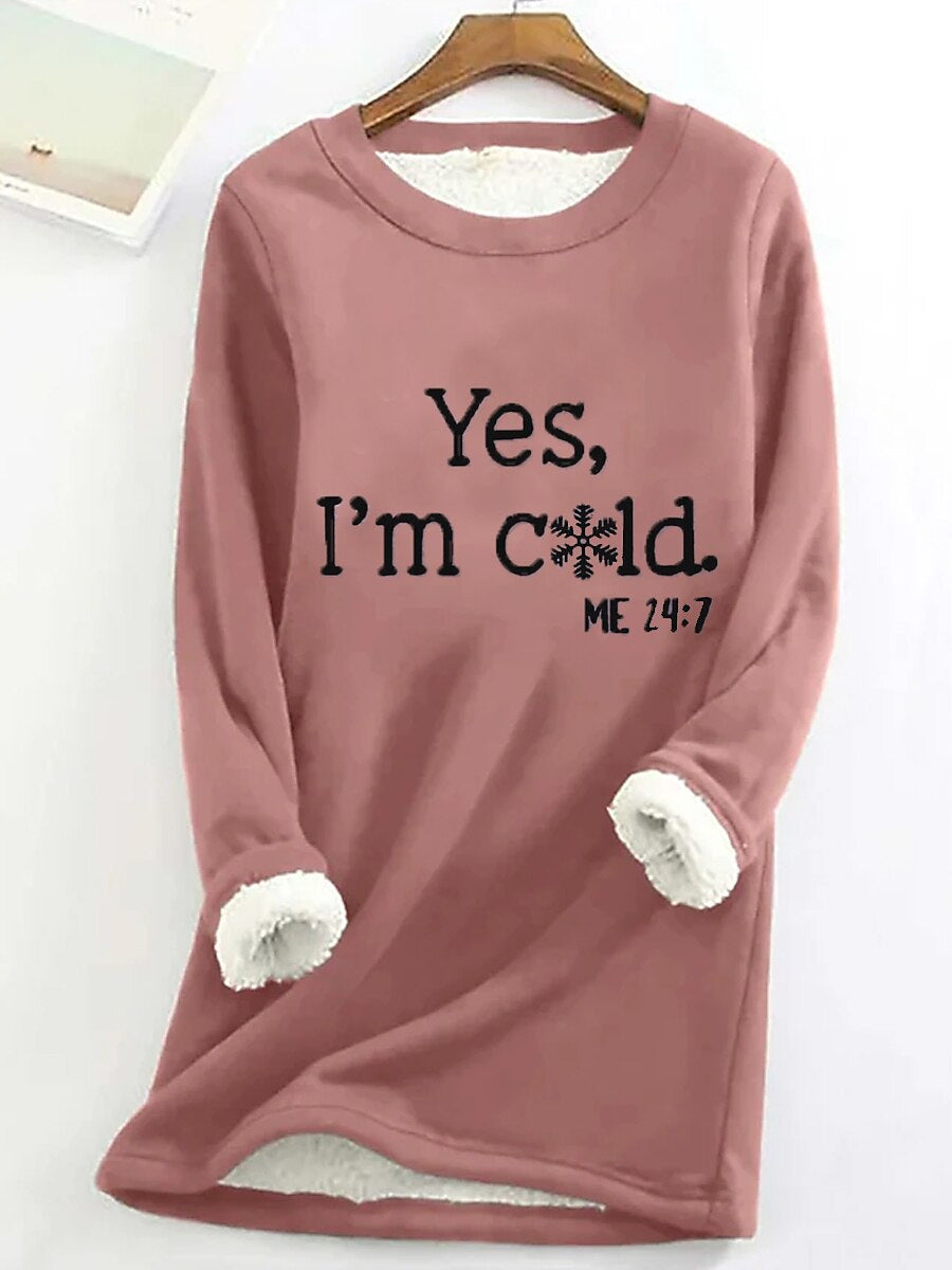 Autumn And Winter Women's Fleece-lined Women's Round Neck Sweater