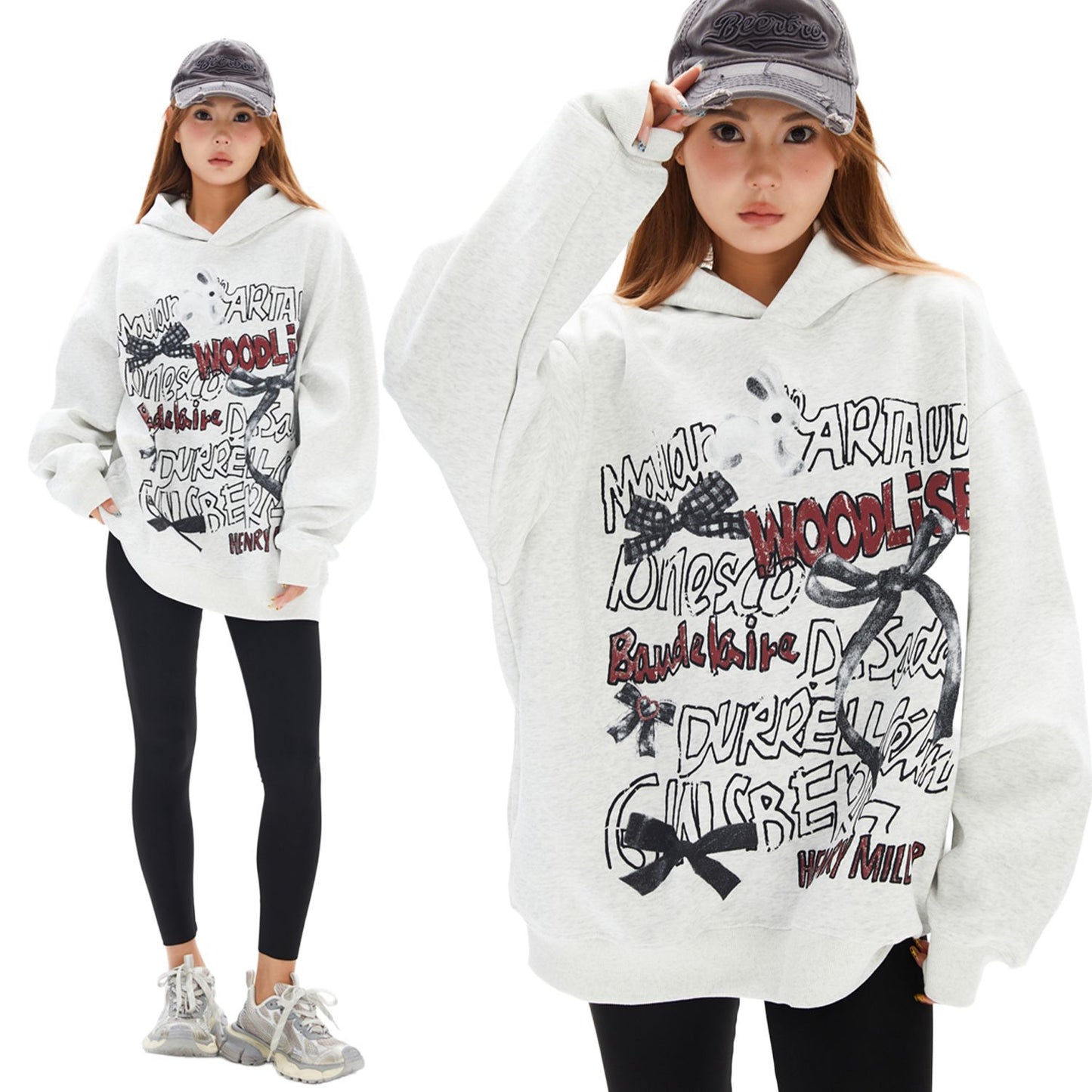 Women's American Retro Thickened Hooded Sweatshirt