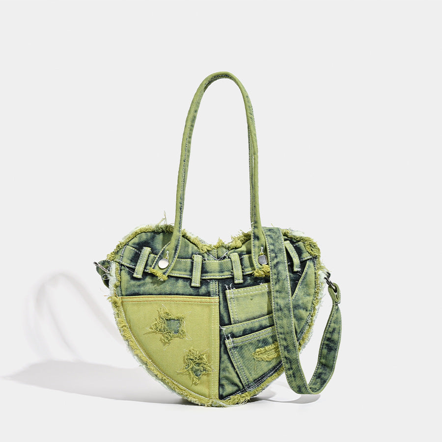 Denim Bag High-grade Large Capacity Underarm Bag Special-interest Design