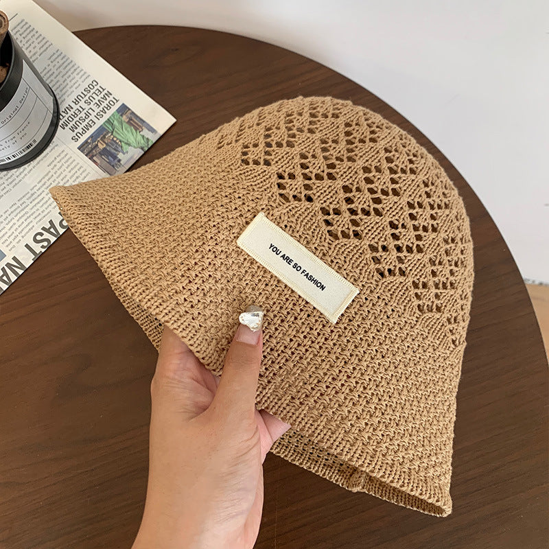 Hollow Out Bucket Hat Women's Summer Thin Breathable Korean Style