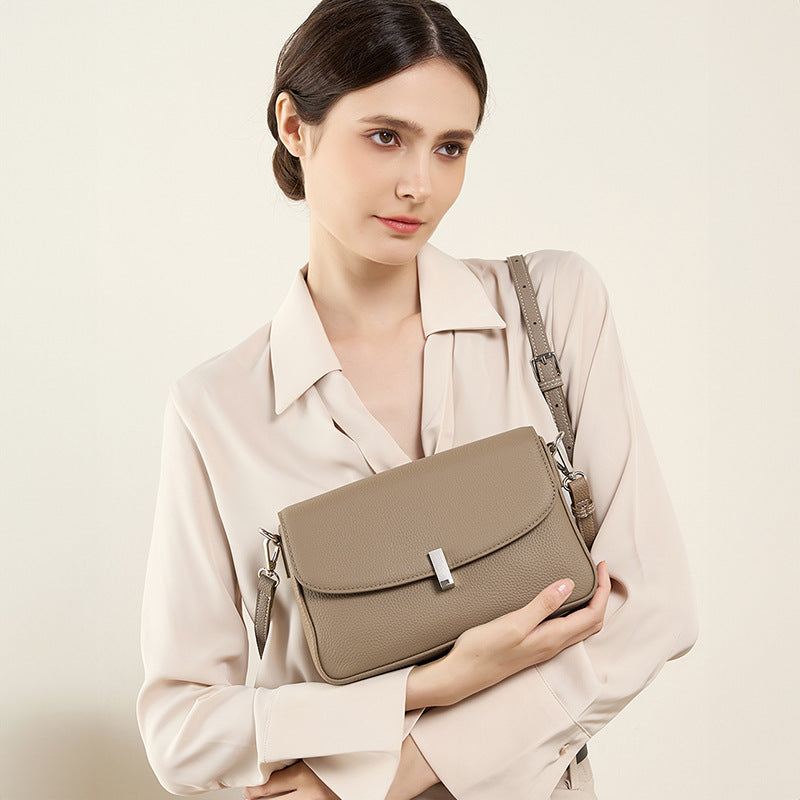 Large Capacity Genuine Leather Crossbody Bag For Women Graceful And Fashionable Genuine Cowhide