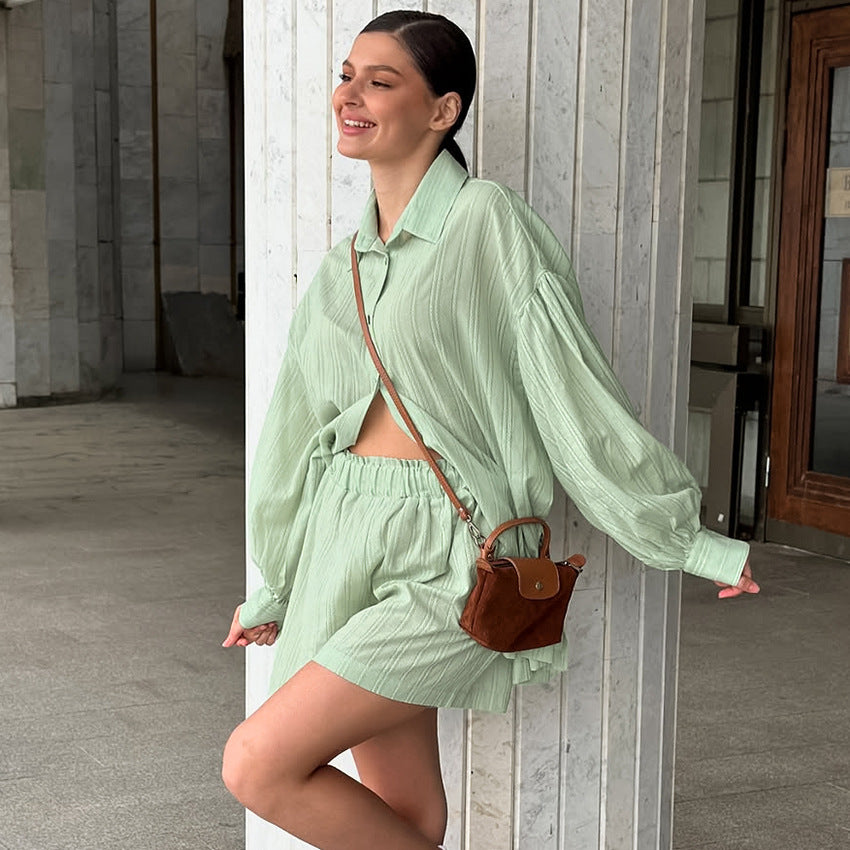 Cotton Pajamas You Can Wear Outside Comfortable Relaxed Fit Long Sleeve Shorts Womens Loungewear