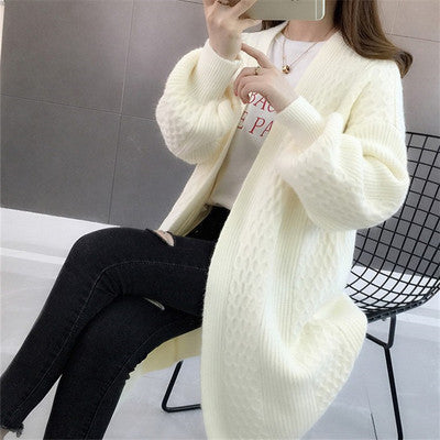 Women's Loose Mid-length Cardigan Sweater