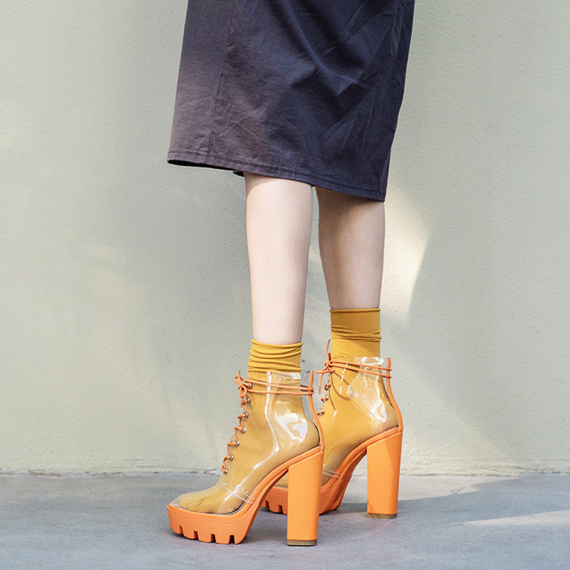 Women's Summer Waterproof Platform Super High Heel Short Boots