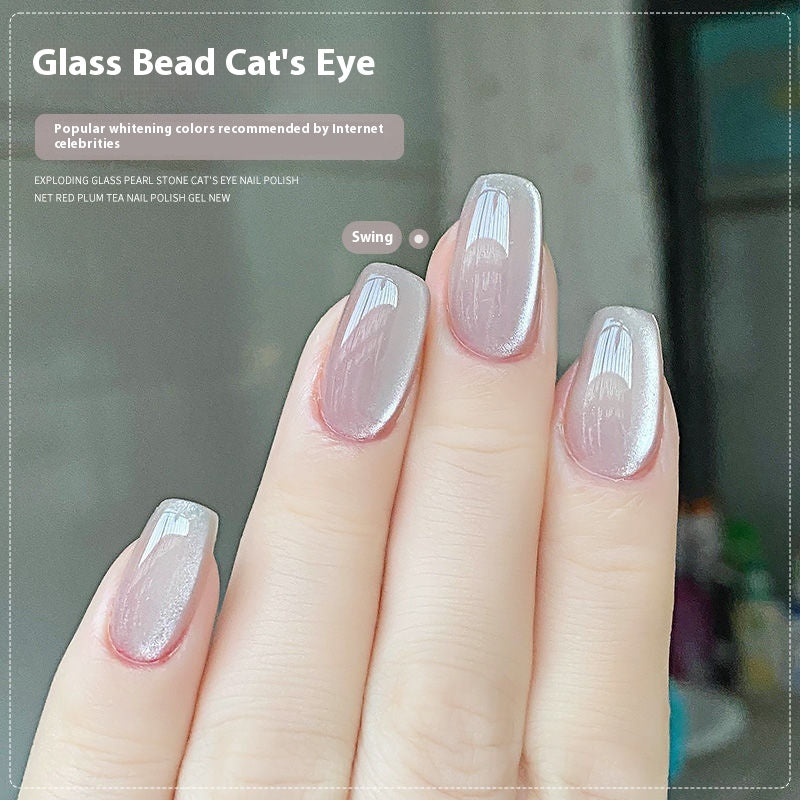 New Micro Glass Bead Crystal Cat's Eye Gel Nail Polish