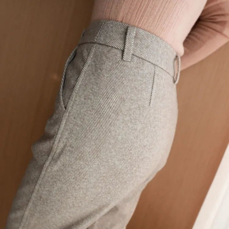 Women's High Waist Slimming And Straight Casual Trousers
