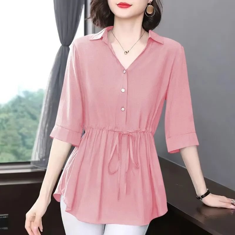 Middle-aged And Elderly Women's Chiffon Shirt