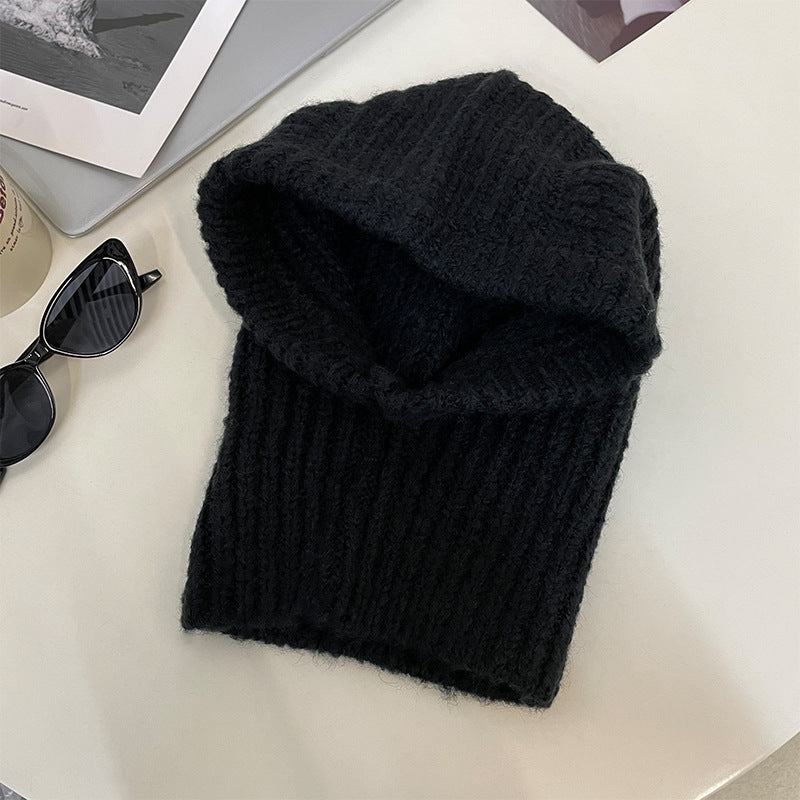 Warm Woolen Hat Scarf One Female Winter Earflaps Knitted Hat