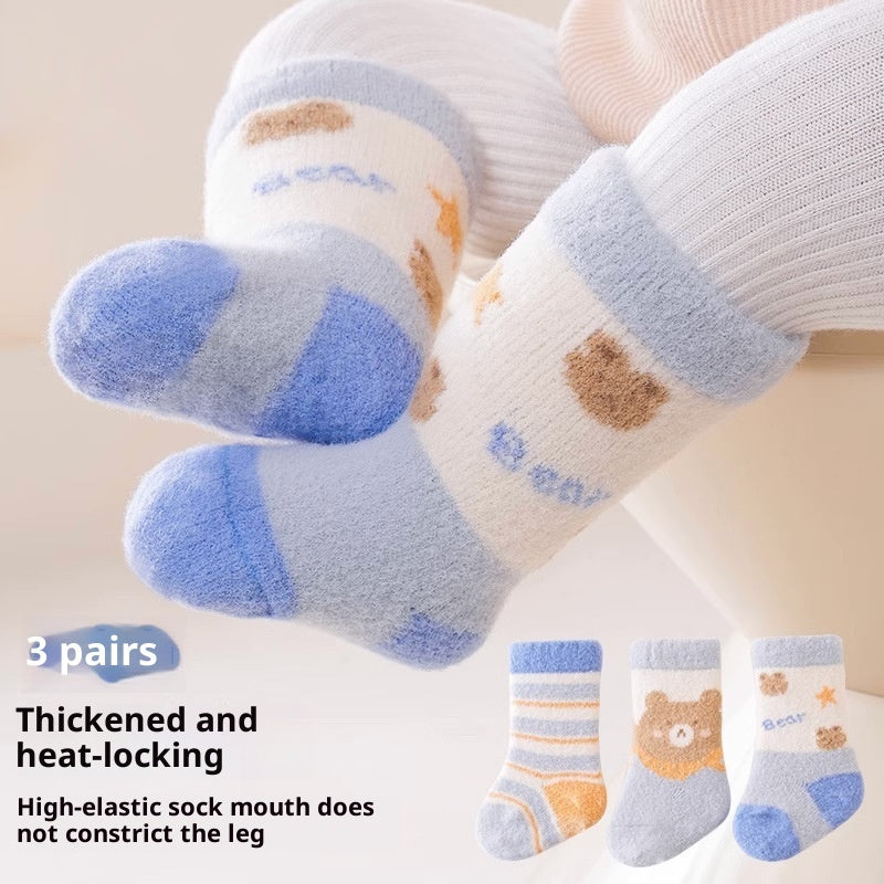 Baby Socks Cartoon Giraffe Winter Thicken Thermal Cute