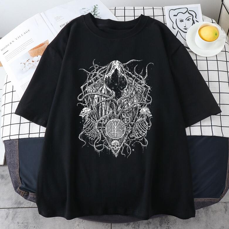 European And American Digital Printing Casual Round Neck Short Sleeves