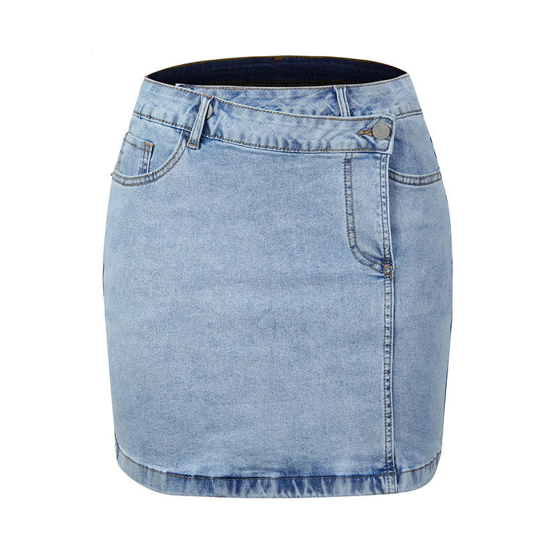 Fashion Personality Irregular Washed Denim Skirt