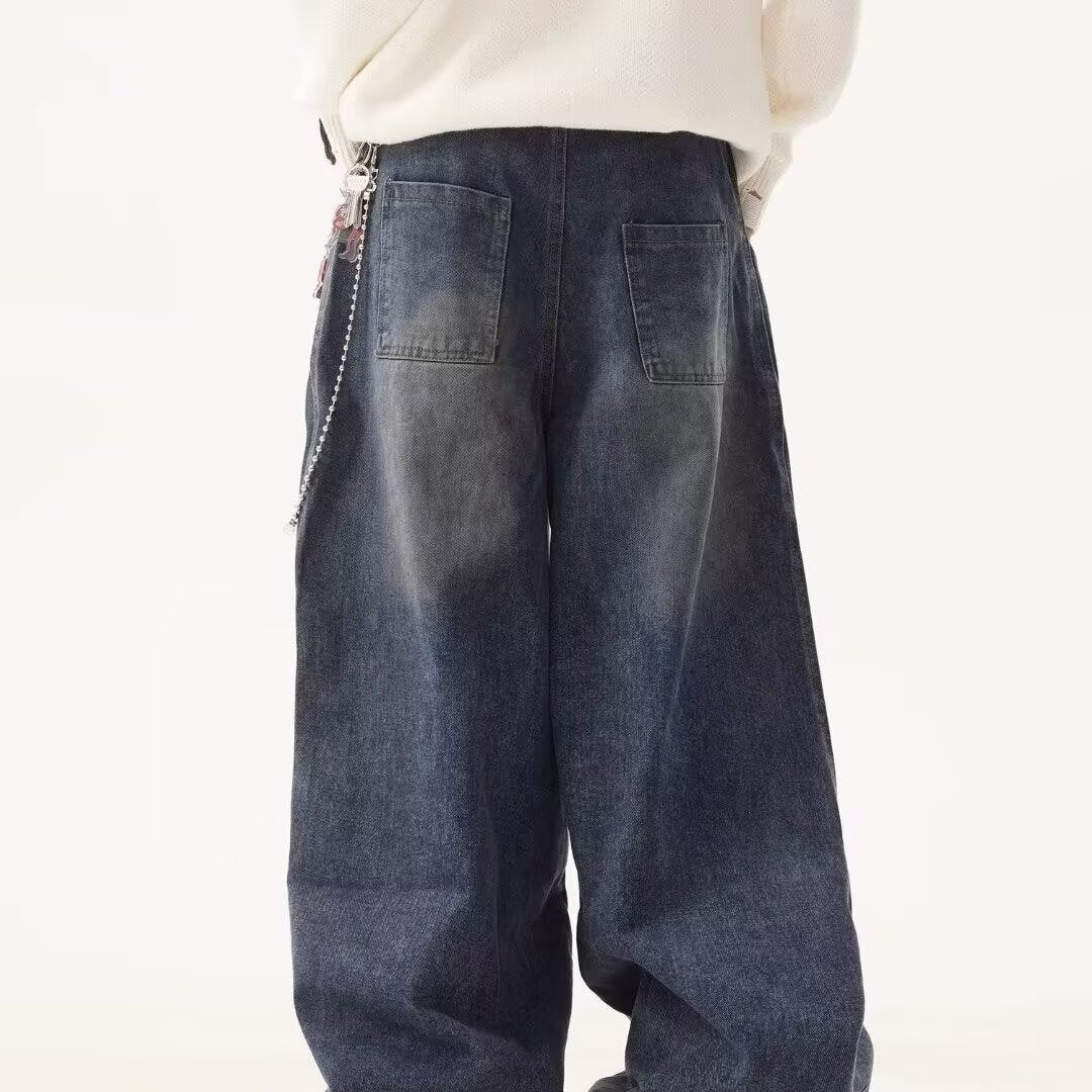 Men's High Street Loose Washed Machete Jeans