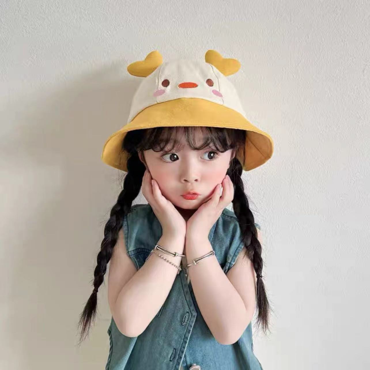 Cute Cartoon Children's Thin Western Style Sun-proof Bucket Hat