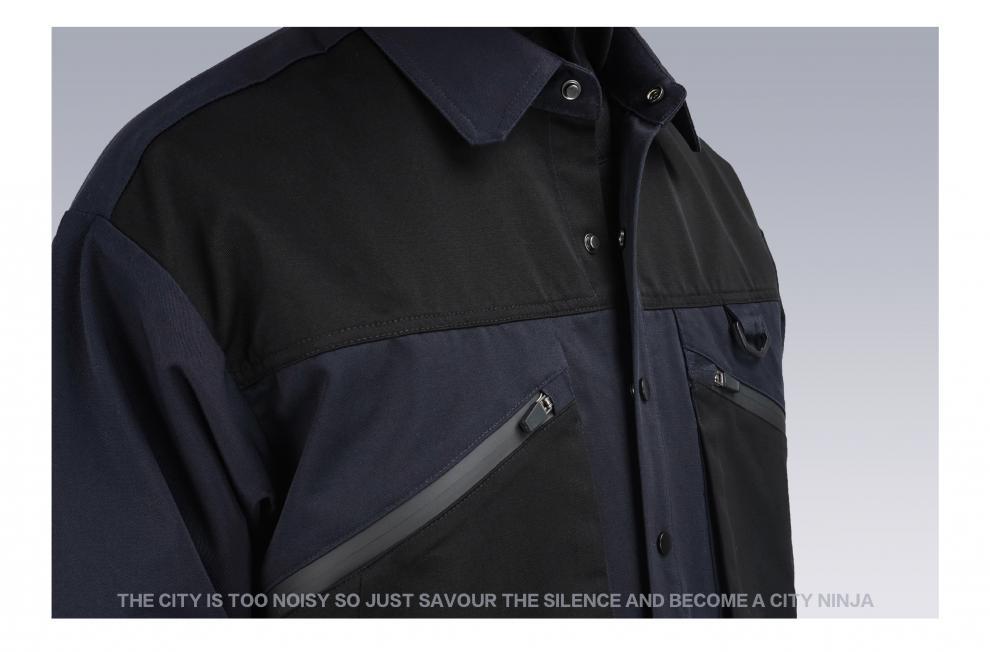 Functional Deconstructed Workwear Lapel Jacket Long Sleeves