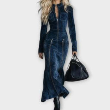 Womens Slim-Fit Vintage French-Style Dress