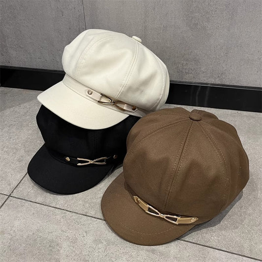 Octagonal Cap Women's Retro British Wild