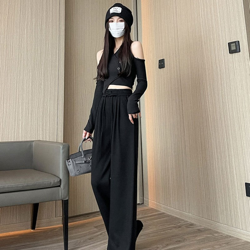 Women's High Waist Drape Slim Casual Pants