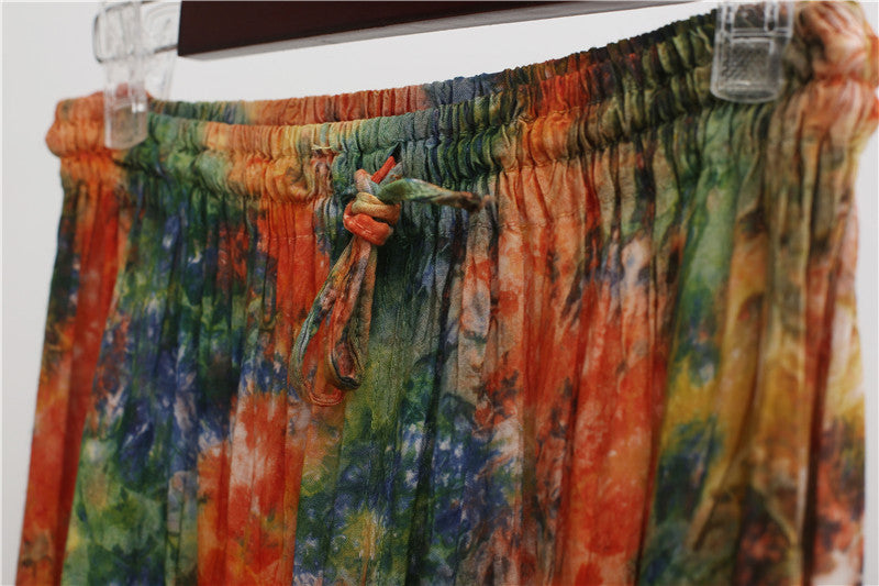 Harem Tie-dyed Big Crotch Cotton Loose Casual Pants