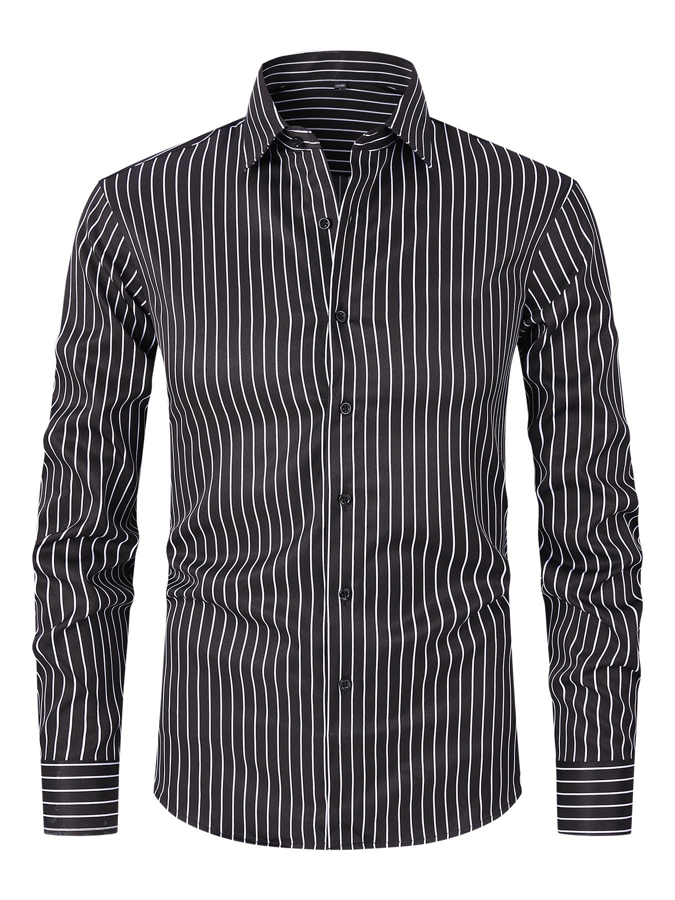 Men's Striped All-matching Ice Silk Long Sleeve Shirt