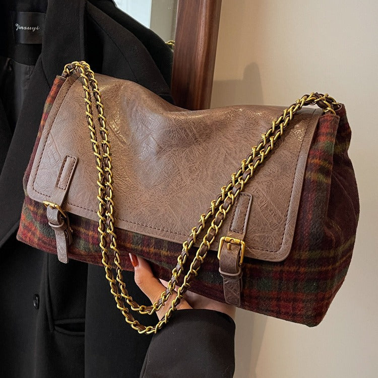 Fashion Check Pattren All-match Tote Bag