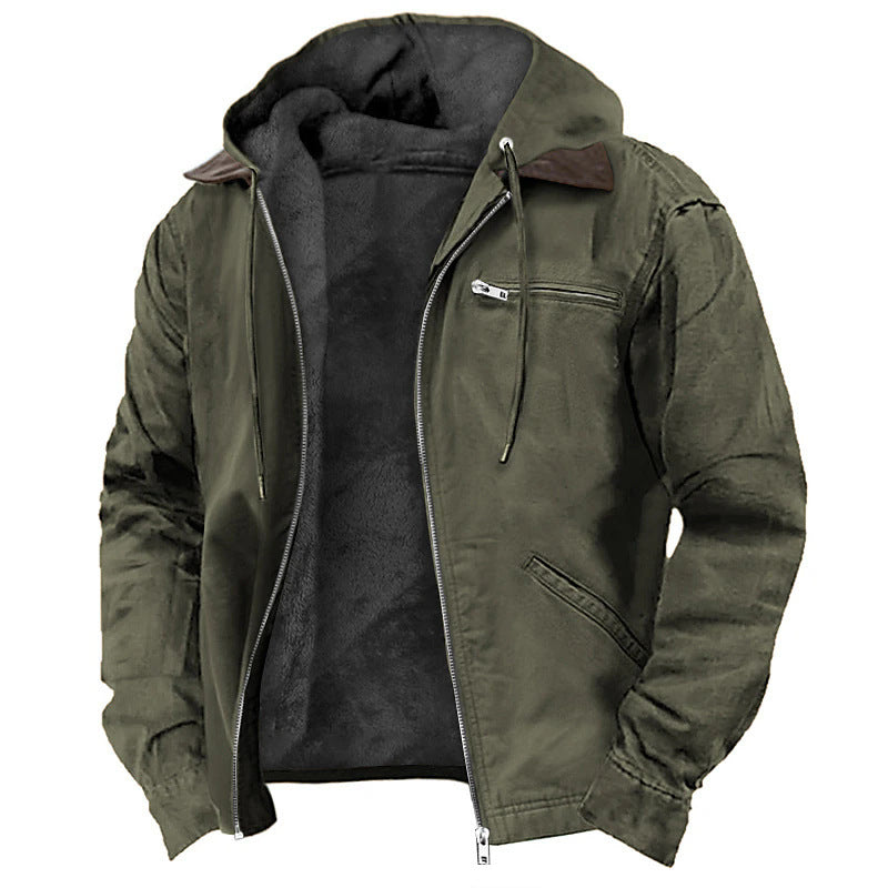 Men's Fleece Lined Zip Pocket Jacket