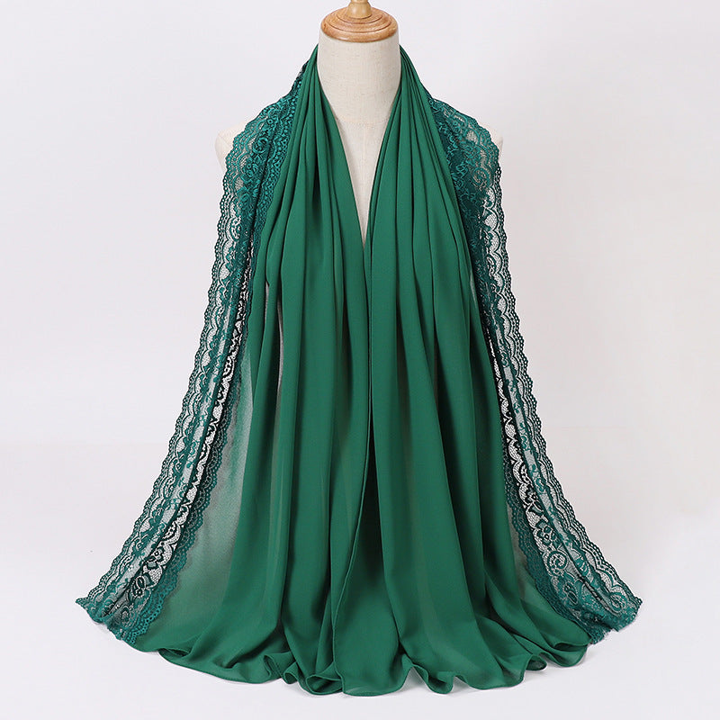 Pearl Chiffon Lace Women's Toe-covered Scarf