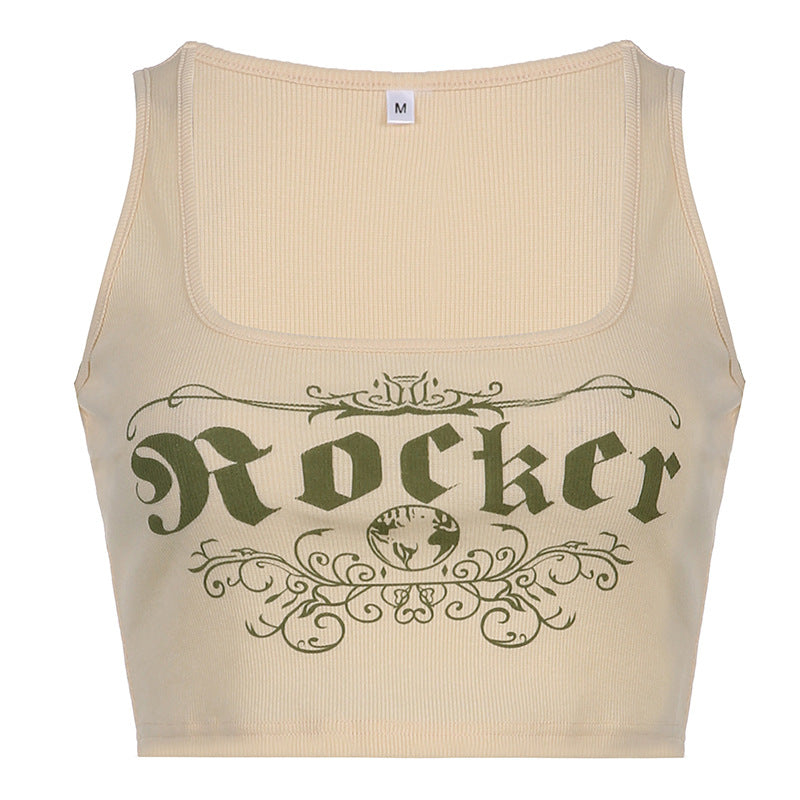 Fashion Printing Racerback Square Collar