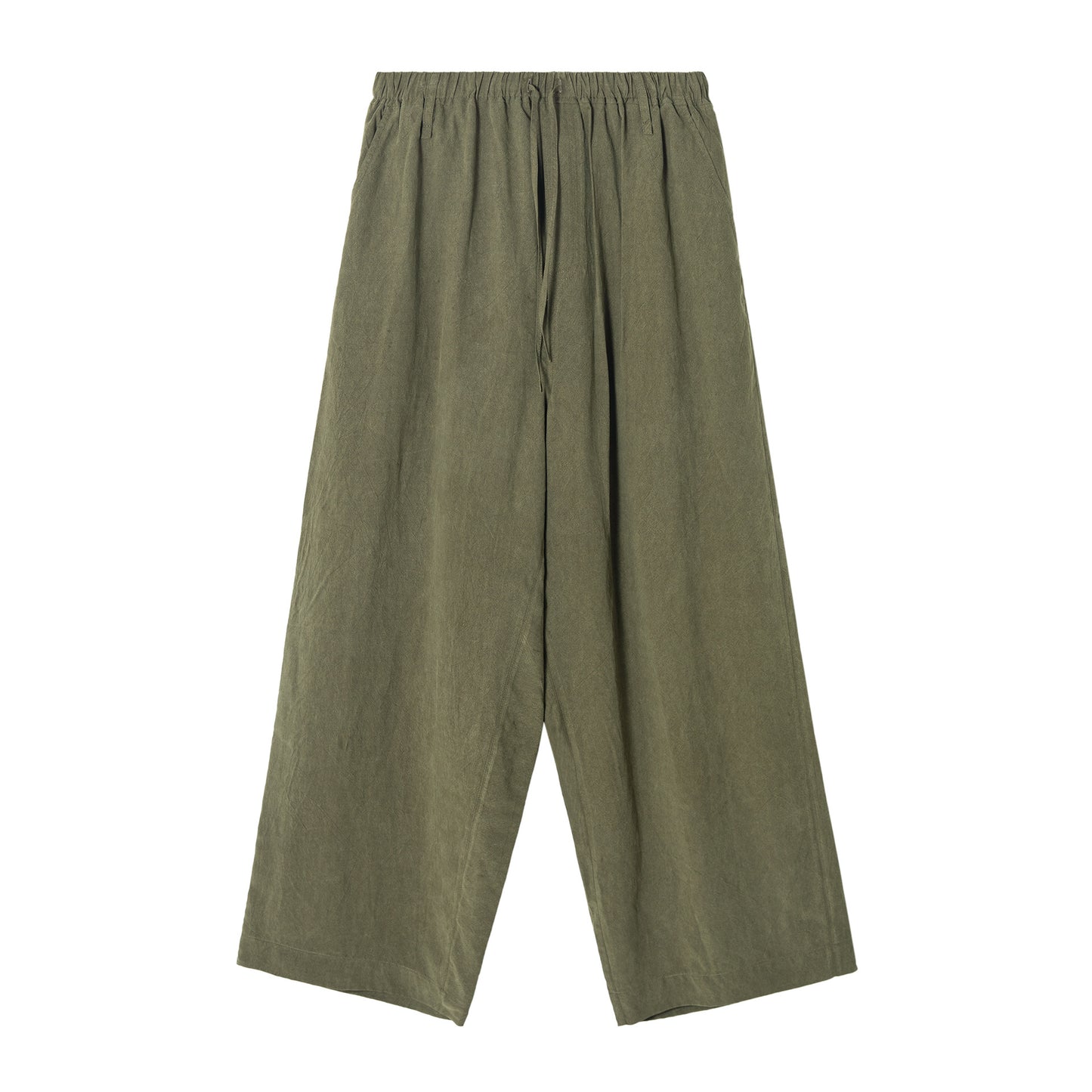 Design Elastic Waist Stone Washed Tencel Matte Casual Trousers
