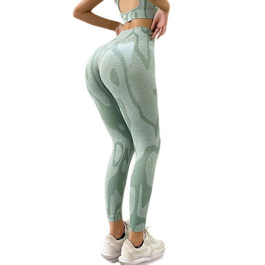 Color High Waist Hip Lift Fitness Pants For Women High Stretch